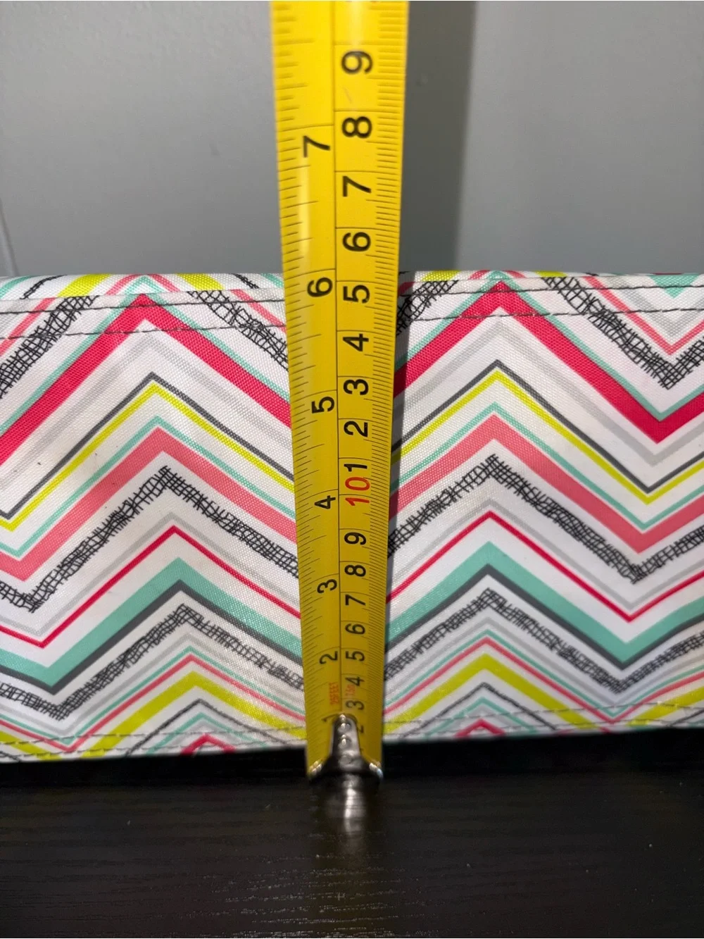 Thirty-One Large Cosmetic Bag Tip Top Chevron Travel Makeup Toiletry Organizer